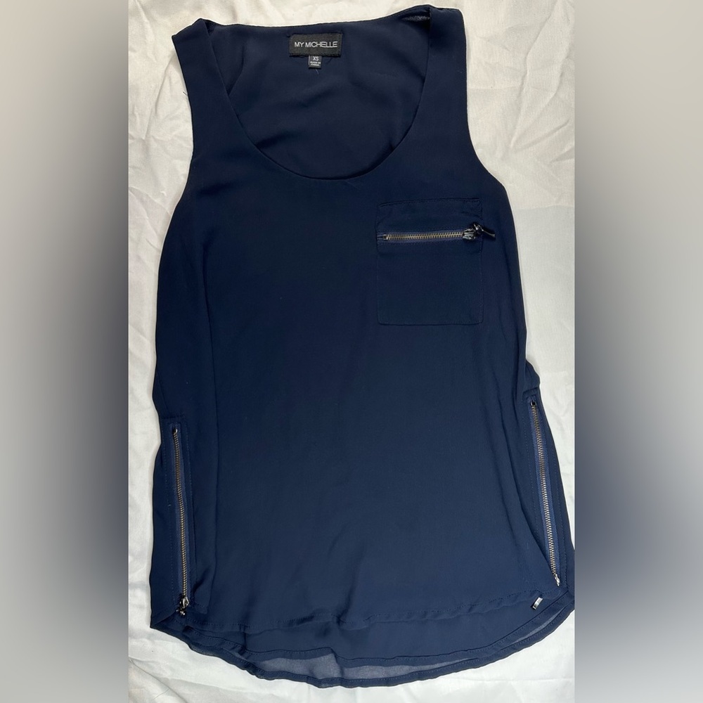 My Michelle Short Sleeve Dressed Tank Top Shirt